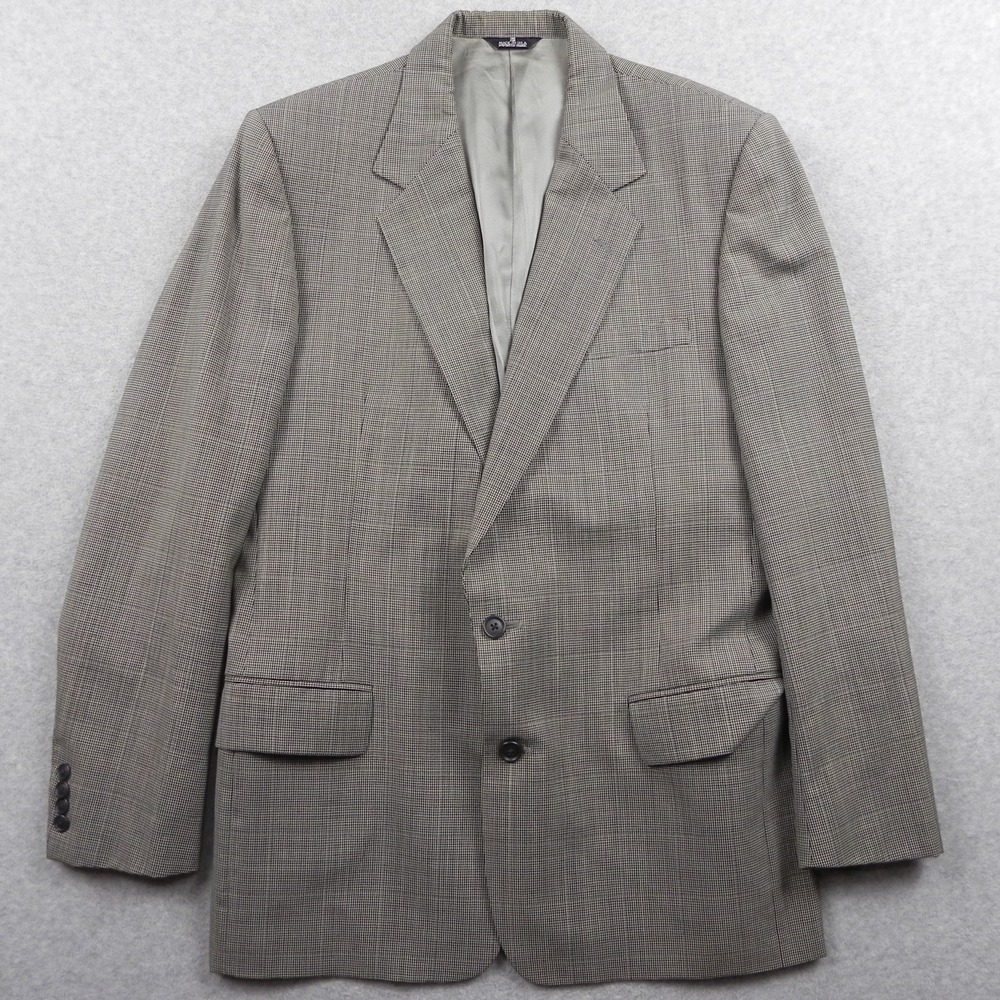 Perry Ellis Portfolio Blazer Mens 42L Wool 2-Button Suit Jacket Sport Coat Beige